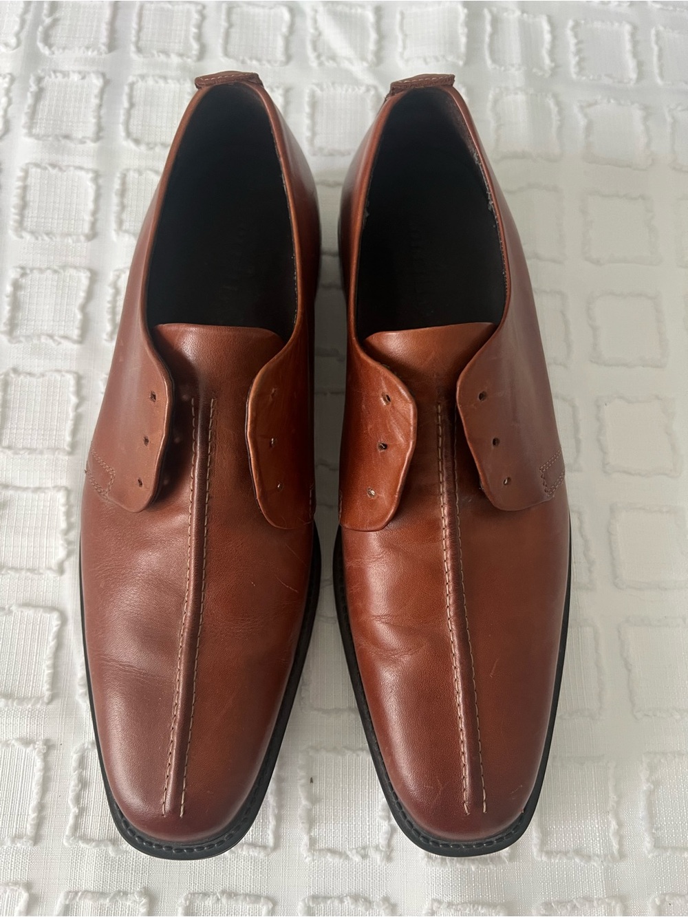 Cole Haan Beckett Split Toe Oxford Lace-up Loafer - Cognac Brown Leather 9.5